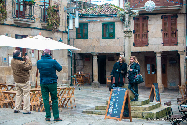 Fotos en el Cruceiro, Plaza de la Leña, Pontevedra