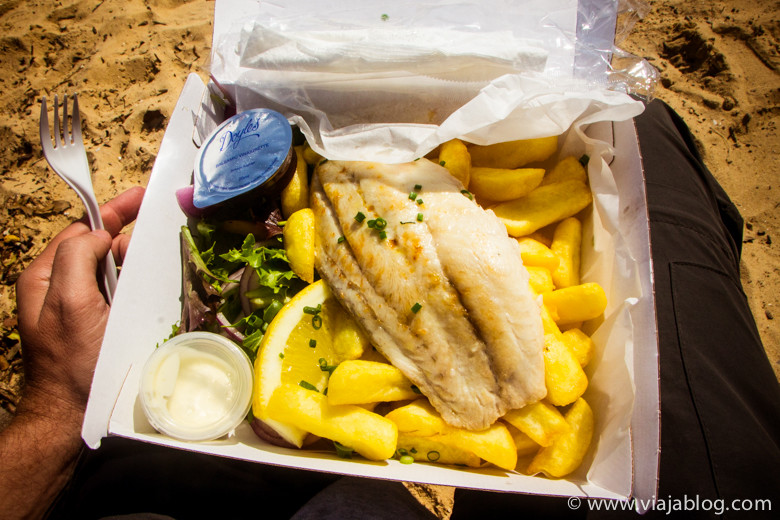 Barramundi Fish and chips, Doyles Fishermans Wharf, Sidney, Australia