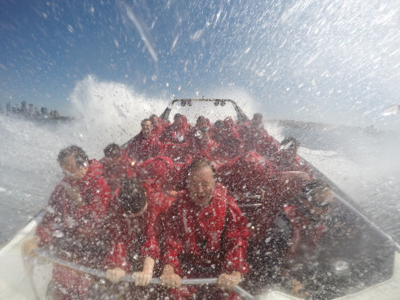 Frenazo en seco Oz Jet Boating, Sidney, Australia