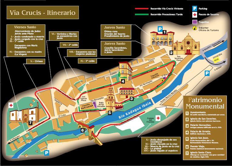 Recorrido del Via Crucis viviente en Balmaseda