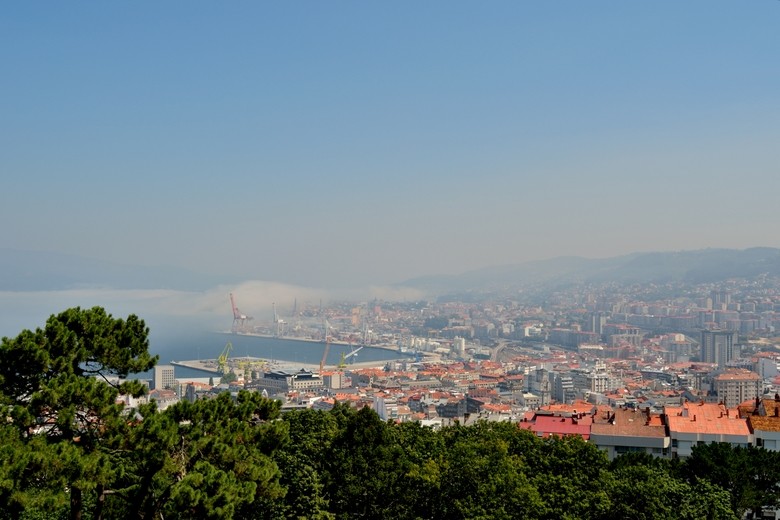 Vistas de Vigo desde el mirador del Monte O Castro, Galicia