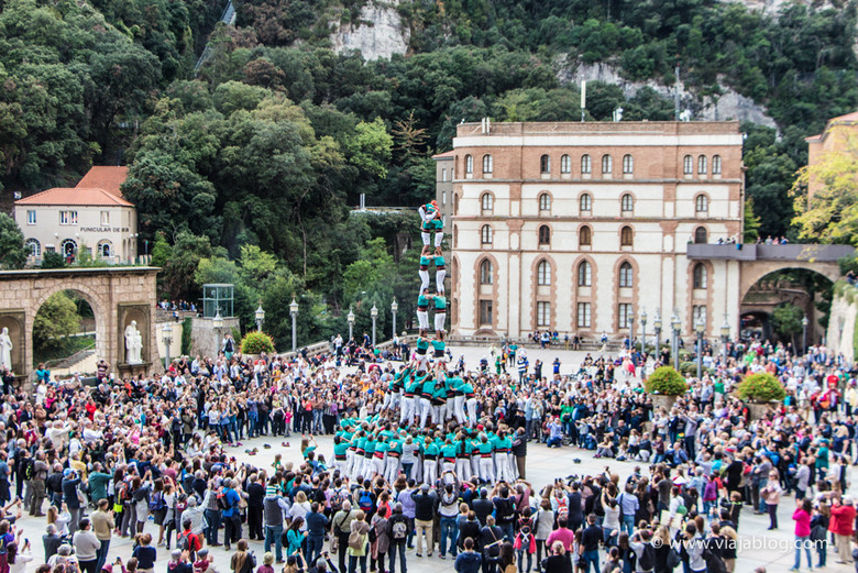 Exhibición de Castellers, Monasterio de Montserrat, Cataluña