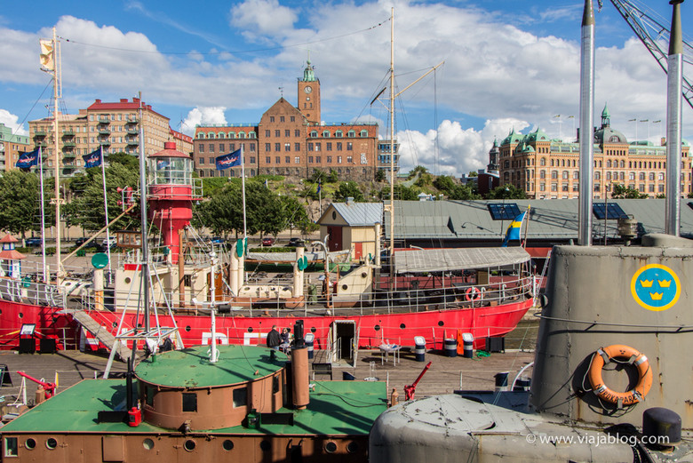 Algunos barcos del Museo Maritiman, Gotemburgo, Suecia